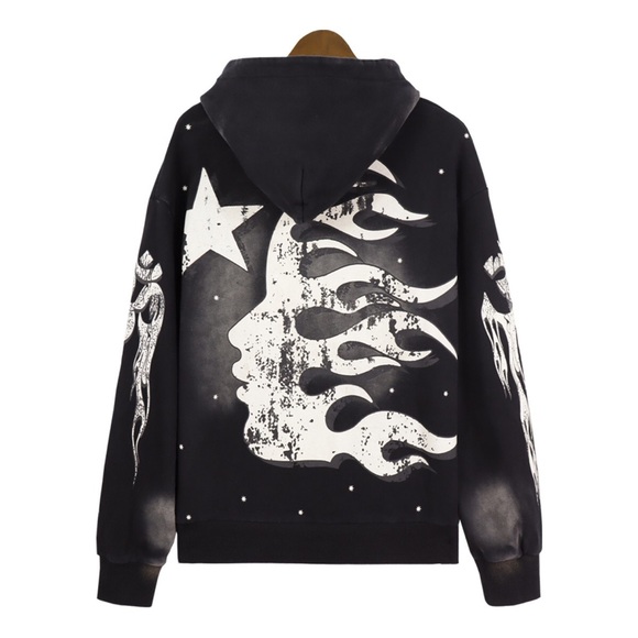 Hellstar Black Hoodie with Star Accents - Picture 6 of 8